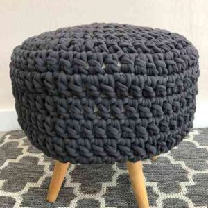 Banqueta tejida 40 x 40 negra